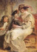 Helene Fourment and Her Children,Claire-Jeanne and Francois (mk05 ) Peter Paul Rubens